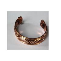 Pulsera Magnética de Cobre con Grabado Redondo y Acabado Pulido, Diseño Unisex para Beneficios para la Salud y Terapia Magnética