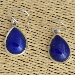 Poire Cut Lapis Lazuli Gemstone Argent Sterling 925 avec Argent Plaqué Dangle Boucle D'oreille Classique À La Mode Boucle D'oreille Pour Cadeau De Mariage - Product Image 3