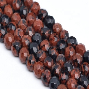 Haute qualité acajou obsidienne cristal pépite facettes dégringolé percé pierre précieuse brin cristal guérison collier grossiste - Product Image 2