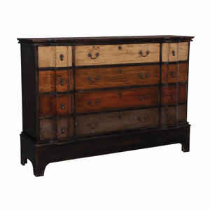 Modern Industrial Painted Solid <b>Wood</b> Console Table with <b>Chest</b> of Drawers for Home Office As a Trophy Display Rack - Product Image 1