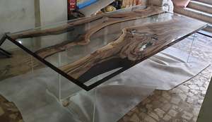 Luxury Furniture Modern Design Solid <b>Live</b> <b>Edge</b> Wood with Epoxy Resin Dinning <b>Table</b> Restaurant & Cafe Dining <b>Table</b> - Product Image 3