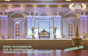 Escenario para Recepción de Boda del Sur de la India, Decoración de Mandap para Bodas, Decoración de Pilares para Escenario de Boda India - Product Image 6