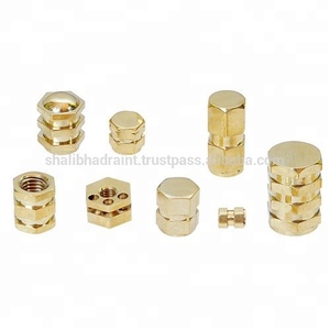 Attaches à écrou à double insert hexagonal en laiton, vente en gros - Product Image 1