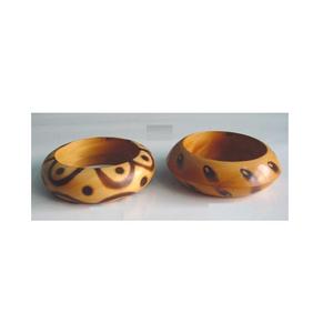 Bracelets en bois Haldu poli de haute qualité Bracelets et bracelets en bois à deux tons Bijoux artisanaux en bois pour tous les âges - Product Image 6