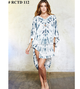 Ropa de playa exclusiva de verano para mujer, caftán de rayón Tie & Dye, Poncho para playa, caftán - Product Image 1