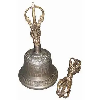 Premium Handcrafted Tibetan Meditation Singing Bell with Dorje Vajra Bronze Temple Buddhism Buddhist Practice Instrument