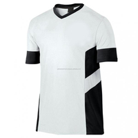 T-shirt de football en polyester/coton tricoté pour homme, maillot de foot à manches courtes, tissu écologique anti-rétrécissement, séchage rapide, respirant