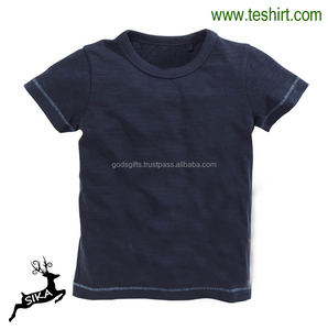 Camiseta de Algodón 100% para Niños, Lisa, sin Estampado, Prelavada, Manga Corta, Venta al por Mayor, Proveedor OEM de India - Product Image 2