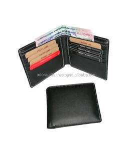 Portefeuille en cuir noir pour homme avec fonction RFID Type de fermeture ouverte Longueur courte-Cadeau - Product Image 1