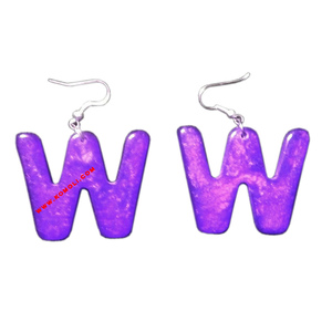 Pendiente vintage hecho a mano para mujer, diseño W azul, joyería hecha a mano - Product Image 2