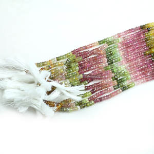 Perles de tourmaline naturelles pour la fabrication de bijoux, bracelets en pierre précieuse, vente en gros, pièces - Product Image 1