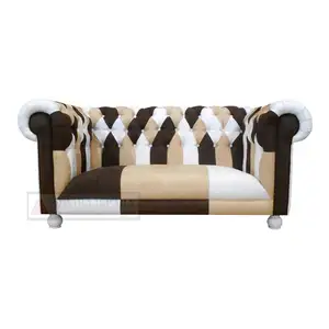 Meubles de maison en bois-Multi Color Patchwork Chesterfield Sofa Meubles de salon - Product Image 1