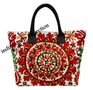 Suzani-Bolso de mano con bordado de diseñador para la playa, bolso de mano para boda, grande - Product Image 1