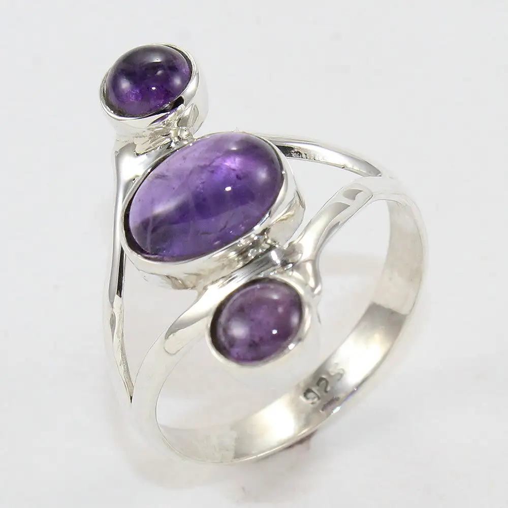 Желательно Multi Драгоценный камень аметист кольцо 925 серебряное кольцо ручной работы модные онлайн серебряные