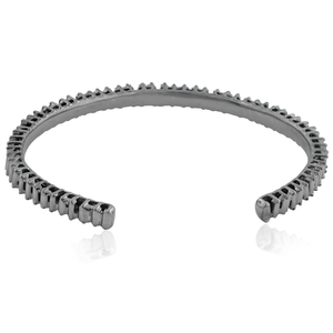 <b>Solid</b> 925 <b>Silver</b> Baguette Diamond Handmade Bangle <b>Bracelet</b> Jewelry - Product Image 3