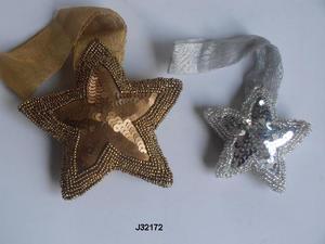 Adorno de árbol de Navidad de estilo bordado de alta calidad, cuentas de vidrio en forma de corazón, colores personalizables, tamaños para aplicaciones artesanales - Product Image 4