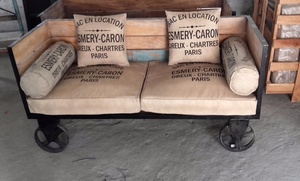 Phòng khách công nghiệp <span class=keywords><strong>sofa</strong></span> Hai ghế <span class=keywords><strong>Sofa</strong></span> giường với khung gỗ hiện đại phong cách Châu Âu - Product Image 4