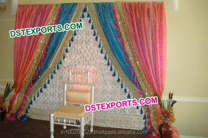 Purple Wedding Stage Backdrop for Decoration Embroidered Backdrop <b>Curtain</b> Wedding Stage Backdrop - Product Image 5