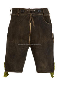 Bavarois Lederhosen Antik Vintage Trachten Shorts brodé coupe-vent Anti-rides maternité grande taille en cuir véritable - Product Image 2