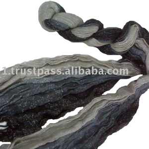 Écharpe longue en viscose pour femme, tissée en sergé, effet froissé brillant, pour l'automne - Product Image 2