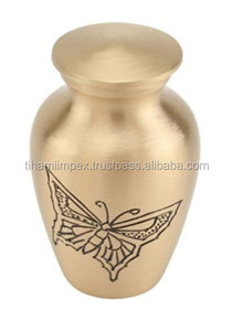 Butterfly Engraved Design Brass <b>Keepsakes</b> Cremation Urns Burial Funeral Urns with Base Funeral <b>Keepsake</b> Human <b>Ashes</b> Urns - Product Image 2