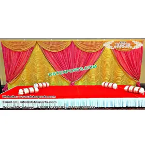 Cortinas de backdrop lehariya para casamento, cortinas de design estilo indiano para casamento, backdrop