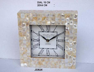 Horloge de table en mosaïque incrustée de nacre, autres mosaïques également disponibles, décoration d'intérieur, objets d'art en nacre - Product Image 3
