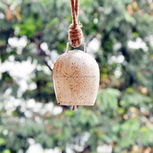 Campana de decoración de jardín para el hogar, campanilla de metal de hierro indio amarillo, venta al por mayor - Product Image 3