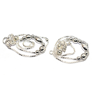 Tobilleras de Plata de Ley 925 con forma de cadena, tobilleras hechas a mano - Product Image 2