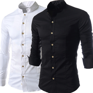 Camisas de vestir para hombre de algodón 100% personalizadas profesionales al por mayor, color sólido, manga larga, transpirables, de secado rápido, respetuosas con el medio ambiente - Product Image 2