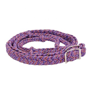 Riendas de caballo ecuestre personalizables Rienda de cuero occidental para montar Carreras Entrenamiento Deportes Cuerda de caballo de acero inoxidable - Product Image 3