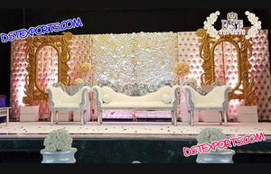 Paneles de cuero para escenario de boda, decoración de escenario de boda - Product Image 2