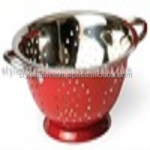 Passoire Cuisine Vidange Passoire Panier De Lavage Passoire Couleur Rouge Acier Inoxydable Micro-perforé Acier Inoxydable - Product Image 6