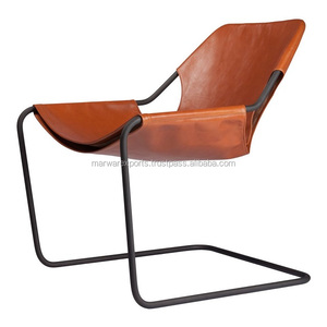 Habitación industrial Silla de comedor de cuero - Product Image 5