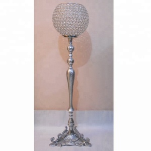 Centro de Mesa Barroco para Decoración de Bodas, Candelabro de Metal Plateado con Cuentas de Cristal, Suministros para Eventos y Fiestas - Product Image 4