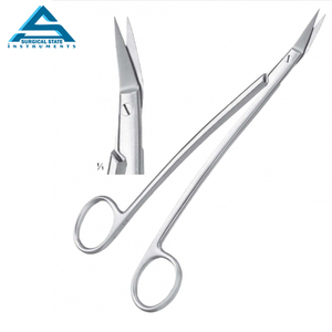 Tijeras operativas profesionales de acero inoxidable, tijeras curvas de 9cm, puntada corta para instrumentos quirúrgicos - Product Image 4