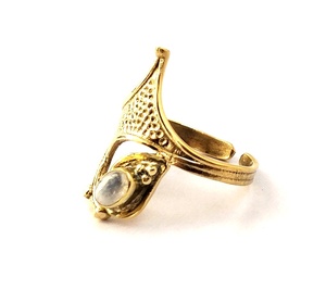 2018 naturel Arc-En-Ciel Pierre De Lune Anneau À La Main Bague En Pierre - Product Image 2