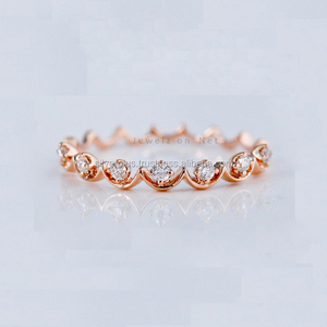 Anillo de oro amarillo de 14 quilates para boda, conjunto de diamantes naturales y perlas, joyería fina para compromiso, joyería al por mayor - Product Image 1