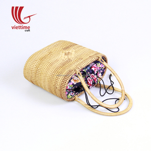 New Style Open Closure Rattan Straw <b>Beach</b> <b>Bag</b> with Long Leather Handles for <b>Ladies</b> - Product Image 6