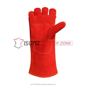 Gants de soudage robustes ISONZ, avec renforts supplémentaires sur les doigts, la paume et les phalanges, en cuir de vachette suédé, anti-coupure, antidérapants, avec doublure - Product Image 3