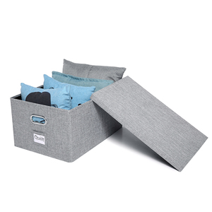 Mise Wholesale Foldable Cotton linen Storage Box for Sundries Cloth Home Storage