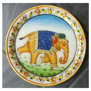 Plato decorativo pintado oro hecho a mano de mármol - Product Image 1