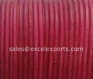 Excel สายหนังแท้สีส้มเข้มระดับพรีเมี่ยมทรงกลม1มม. 1.5มม. 2มม. สำหรับทำเครื่องประดับกระเป๋าถักเปีย - Product Image 4