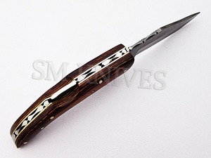 Cuchillo de bolsillo plegable de Damasco, 4 pulgadas (cerrado), hecho a mano, smf19 - Product Image 5