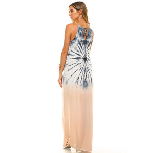 ชุดชายหาดลำลองหลากสี Hand Tie & Dye ชุดเดรสสปาเก็ตตี้ยาว - Product Image 2