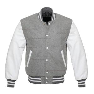 Vestes d'université en laine personnalisées, manches en cuir, veste à lettres de haute qualité - Product Image 1