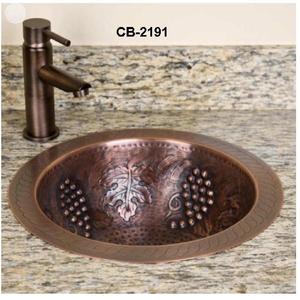 Lavabo de salle de bain design en cuivre encastré ou encastré - Product Image 1