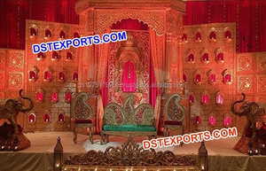 Paneles de Fondo para Escenarios de Bodas Pakistaníes e Indias, Tallados en Dorado, de Fibra de Vidrio, Color y Tamaño Personalizados, Diseño Moderno, Fabricante - Product Image 4