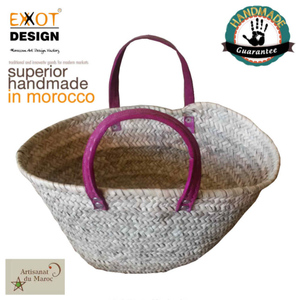Auténtico material marroquí tejido a mano Doum tamaño mediano diseño EXXOT bolsas de compras elegantes cestas de uso diario - Product Image 1