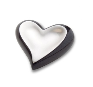 Urna clásica de latón en forma de corazón, nuevo contenedor de cenizas de cremación de mascotas pequeñas de aluminio, azul y blanco para entierro de mascotas adultas - Product Image 3